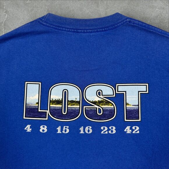 Vintage Double Sided Lost TV Show Film Crew Cast T Shirt Ajira Airways Dharma XL - Picture 3 of 9